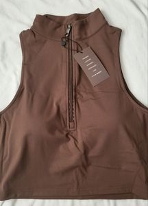 The refine bra quarter zip crop bra XXL